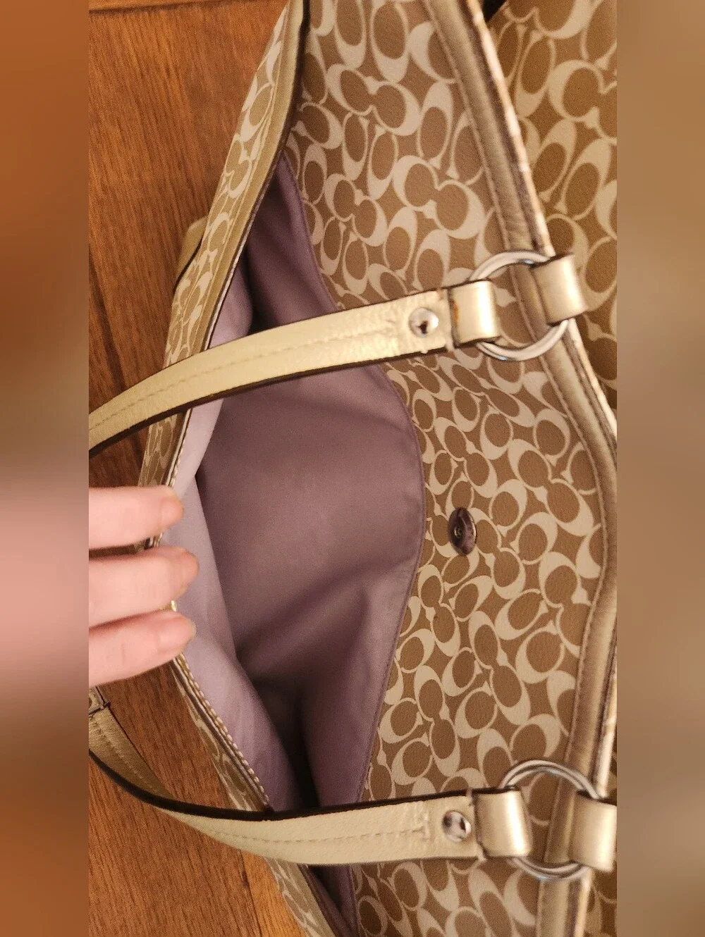 Coach Circa 2011 Classic Diaper Bag Tote with Contrast Center Stripe Pristine!!!